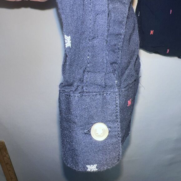 Old Navy Button Up Shirt Womens XS Blue Colorful Print Long Sleeve - Picture 10 of 11